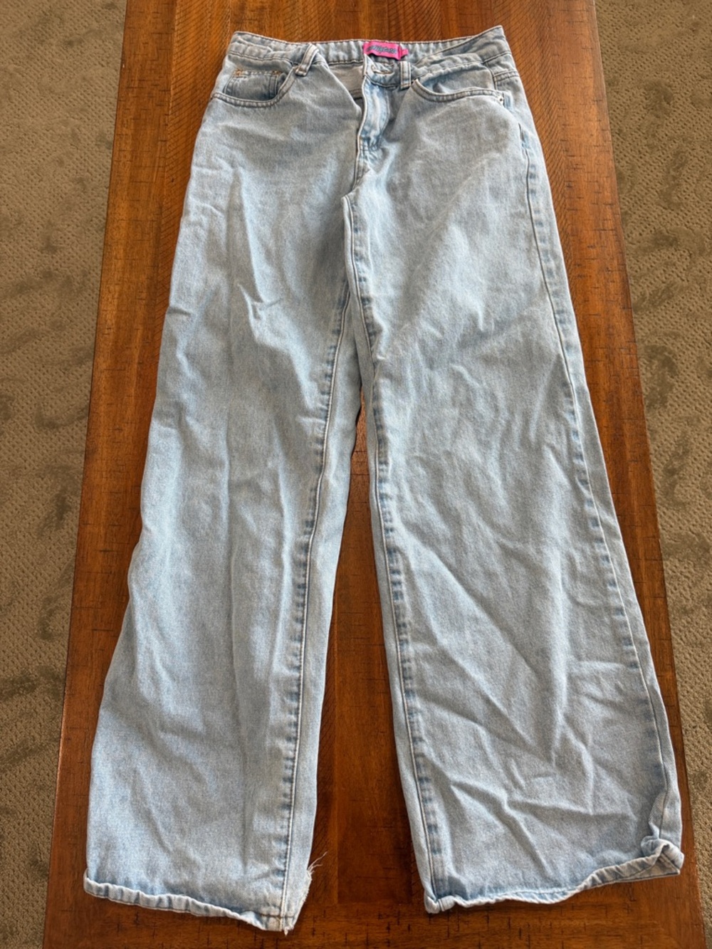 Edikted Light Wash Wide Leg Jeans
